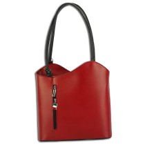 Florence 2in1 , Rucksack Rindsleder wandelbar rot schwarz OTF106R