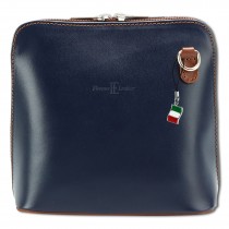 Florence Mini Umhängetasche Damen Handtasche echtes Leder blau, braun OTF109B