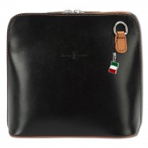 Florence Mini Umhängetasche Damen Handtasche echtes Leder schwarz braun OTF109F