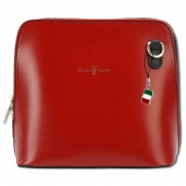 Florence Mini Umhängetasche Damen Handtasche echtes Leder rot schwarz OTF109R