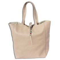 Florence ital. Shopper Echtleder Damen Schultertasche Business beige OTF112C