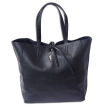 Florence ital. Shopper Echtleder Damen Business schwarz OTF112S