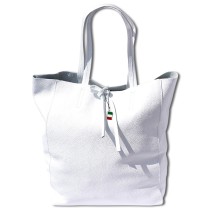 Florence ital. Shopper Echtleder Damen Schultertasche Business weiß OTF112W