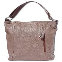 Florence Echtleder Damen taupe braun Henkeltasche OTF130C