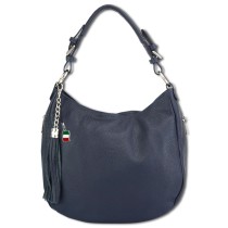 Florence Echtleder Hobo Bag Damen blau Schultertasche Umhängetasche OTF134B