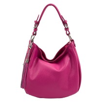 Florence Echtleder Hobo Bag Damen fuchsia OTF134P