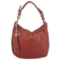 Florence Echtleder Hobo Bag Damen dunkelrot Schultertasche Umhängetasche OTF134R