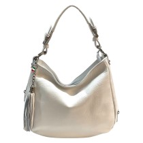 Florence Echtleder Hobo Bag Damen weiß OTF134W