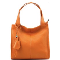 Florence Echtleder Hobo Bag Damen orange Schultertasche Umhängetasche OTF155O