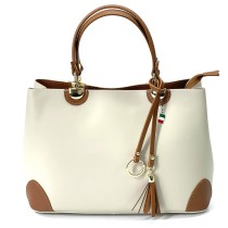 Florence Handtasche Damen Umhängetasche Echtleder beige OTF156C