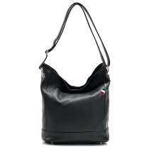 Florence Echtleder Hobo Bag Damen schwarz Schultertasche Umhängetasche OTF159S