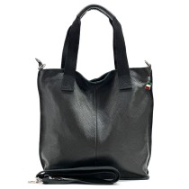 Florence Echtleder Damen schwarz Shopper OTF161S