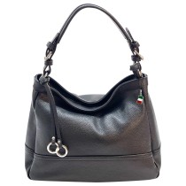 Florence Damen Schultertasche Leder Tasche schwarz OTF165S1
