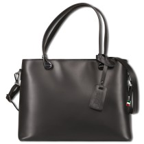 Florence Damen Schultertasche Tote Bag Leder Tasche schwarz OTF175S1