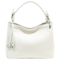 Florence Damen Schultertasche Hobo Bag Leder Tasche weiß OTF176W1