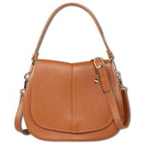 Florence Damen Umhängetasche Satteltasche Leder braun OTF178C3