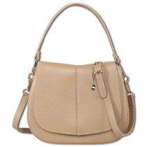 Florence Damen Umhängetasche Satteltasche Leder taupe OTF178I3