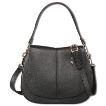 Florence Damen Umhängetasche Satteltasche Leder schwarz OTF178S1