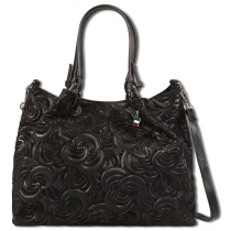 Florence Damen Schultertasche Wildleder Tasche schwarz OTF179S1