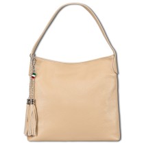 Florence Damen Schultertasche Hobo Bag Leder Tasche taupe OTF180I3