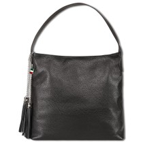 Florence Damen Schultertasche Hobo Bag Leder Tasche schwarz OTF180S1