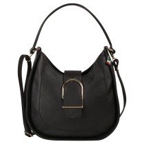Florence Damen Schultertasche Leder Tasche schwarz OTF188S1