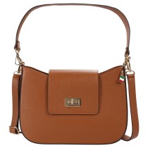 Florence Damen Schultertasche Leder Tasche cognac braun OTF189C5