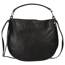 Florence Damen Schultertasche Leder Tasche schwarz OTF194S1