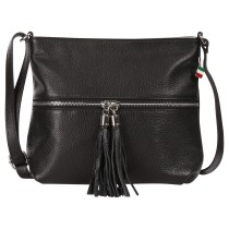Florence Damen Umhängetasche Leder Tasche schwarz OTF195S1