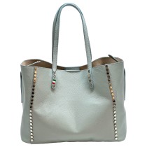 Florence Damen Schultertasche Leder Tote Bag Tasche hellblau OTF198H1