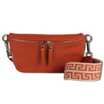 Florence Echtleder Gürteltasche Damen papaya orange Bauchtasche Jugend OTF807E