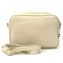 Florence Umhängetasche Damen Tasche Schultertasche Echtleder beige OTF809I