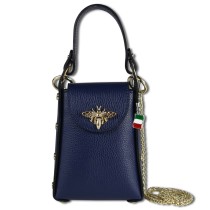 Florence Umhängetasche Biene Damen Handtasche Echtleder dunkelblau OTF813B