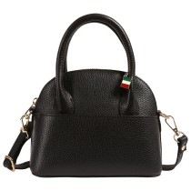 Florence Damen Handtasche Bowlingtasche Echtleder schwarz OTF814S