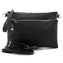 Florence Umhängetasche Damen Handgelenktasche Tasche Echtleder schwarz OTF816S