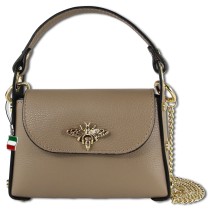 Florence Umhängetasche Biene Damen Handtasche Echtleder taupe OTF817C