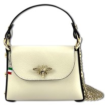 Florence Umhängetasche Biene Damen Handtasche Echtleder beige OTF817I