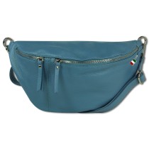 Florence Echtleder Gürteltasche extra groß Damen jeansblau Bauchtasche Jugend OTF820F