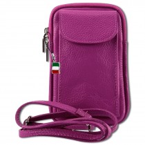 Florence Damen Mini-Handtasche echtes Leder Tasche fuchsia/pink OTF827P