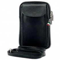 Florence Damen Mini-Handtasche echtes Leder Tasche schwarz OTF827S