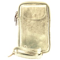 Florence Damen Mini-Handtasche echtes Leder Tasche metallic gold OTF827Z