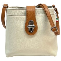 Florence Damen Tasche Echtleder Umhängetasche beige, braun OTF828F