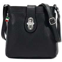 Florence Umhängetasche Damen Tasche Schultertasche Echtleder schwarz OTF828S