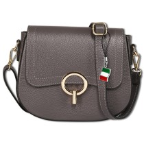 Florence Damen Umhängetasche Satteltasche Leder grau OTF843K4