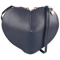 Florence Damen Umhängetasche Leder Herz Tasche dunkelblau OTF846B6