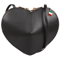 Florence Damen Umhängetasche Leder Herz Tasche schwarz OTF846S1