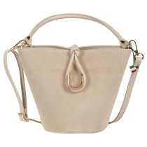 Florence Damen Handtasche Wildleder Tasche beige OTF847I1
