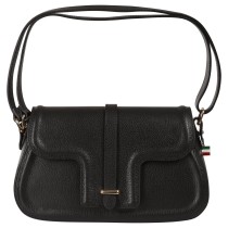 Florence Damen Schultertasche Leder Tasche schwarz OTF850S1