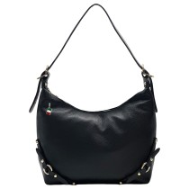 Florence Damen Schultertasche Echtleder Tasche schwarz OTF858S1