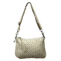Florence Damen Umhängetasche geflochtenes Leder Tasche beige OTF859I2